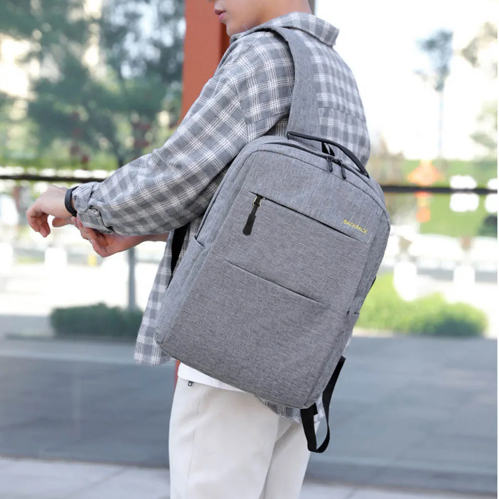 Mochila escolar con cremallera para hombre, conjunto de 2 bolsas pequeñas informales para viaje, ordenador portátil, teléfono móvil