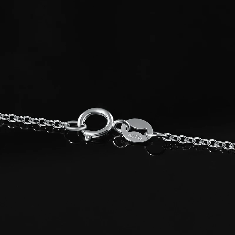 Novas jóias de luxo 18k pingentes de ouro branco moda jóias corte redondo 3.9mm laboratório cultivado diamante colar corrente de noivado para mulher