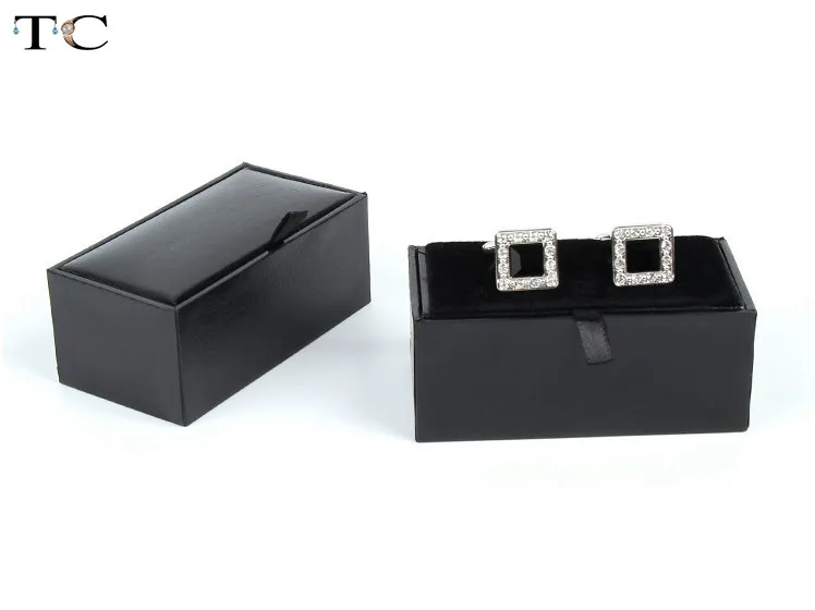 

High-end Black Cufflink Box High Quality Imitation Paper Cufflink Box Is Suitable For Business Gift Boxes