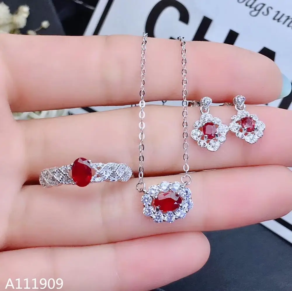 

Кольцо KJJEAXCMY boutique jewelry женское, Серебряное инкрустированное натуральным Рубином, ожерелье, серьги, подходит для обнаружения
