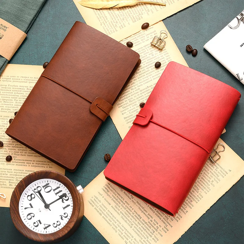 

A6 Retro Notebook Diary Notepad Vintage PU Leather Notebook Replaceable Stationery Gift Traveler's Diary Planner Notebook