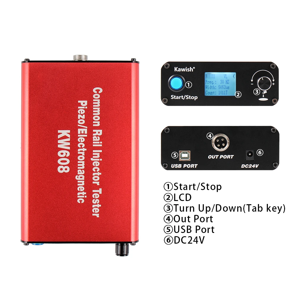 New! Update Kw608S Multifunction Diesel Common Rail Injector Tester Piezo Injector Tester Usb Injector Test AHE Test Function