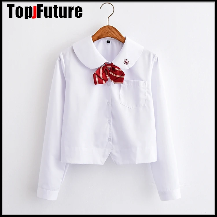 Sakura Ricamo Giapponese Studente Ragazza Della Scuola Jk Uniforme Top di Alta Scuola Uniforme lungo Manica corta vestito da marinaio Camicia