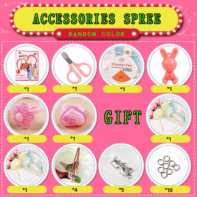 Kit for Make Bracelets Beads Toys for Children DIY 24 Grid Handmade Making Puzzles Beads for Girls Kit Girls Toys for 3 5 7 9 11