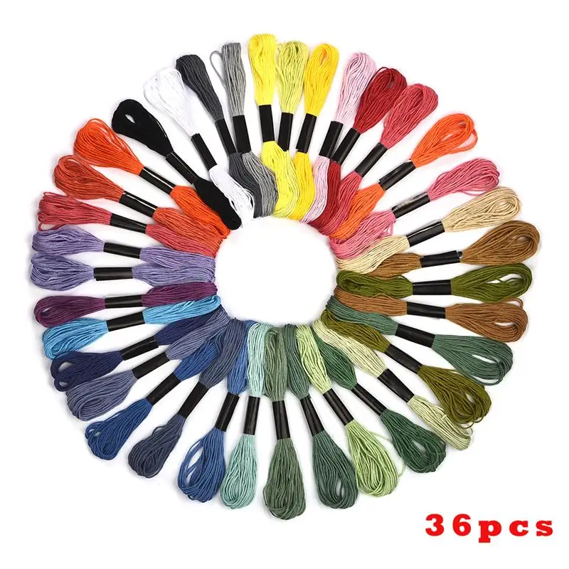 DIY Sewing Tool 24/36/50/100pcs Multicolor Cross Stitch Threads Cotton Sewing Skeins Embroidery Thread Floss Skein Kit