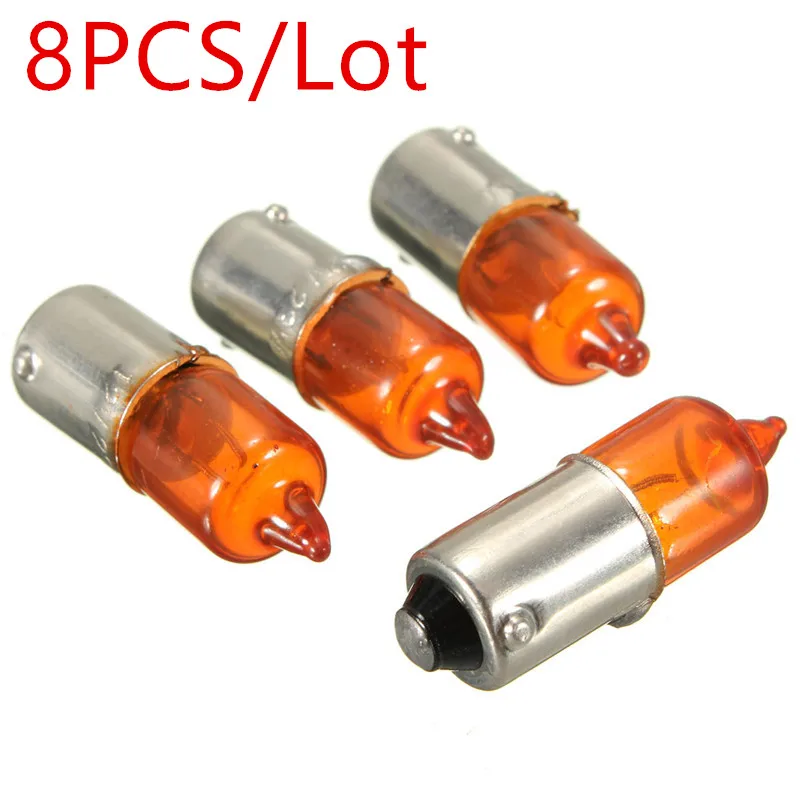 

8pcs/lot Super Bright 12V 21W Amber Universal Mini Miniature Turn Signal Indicator Light Bulbs For Auto Scooter