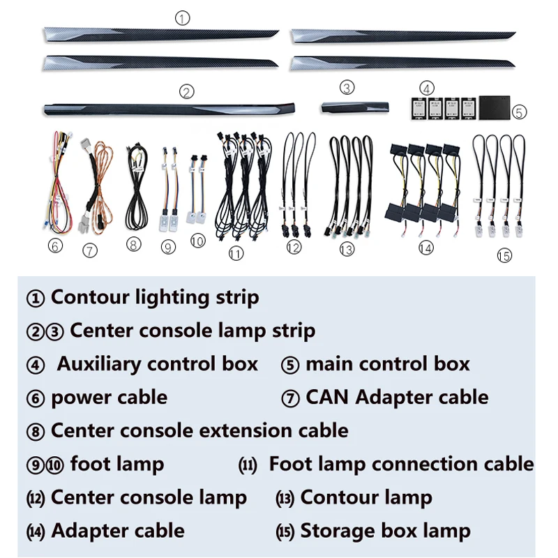 Car Ambient Light 30-Color Set For Volkswagen Lavida 2019-2021 Screen control Decorative lighting Atmosphere Lamp LED strip