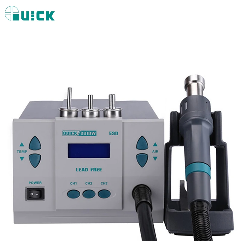 QUICK 1000W pistola termica originale 861DW stazione di saldatura ad aria calda senza piombo asciugacapelli saldatura stazione di rilavorazione ad aria calda pistola ad aria calda