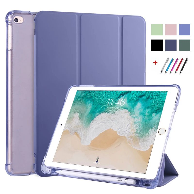 

For iPad Case 6th Generation with Pencil Holder Tri-Fold Stand Smart Cover For Coque iPad 9.7 Case For iPad Air 1 2 iPad 6 Funda