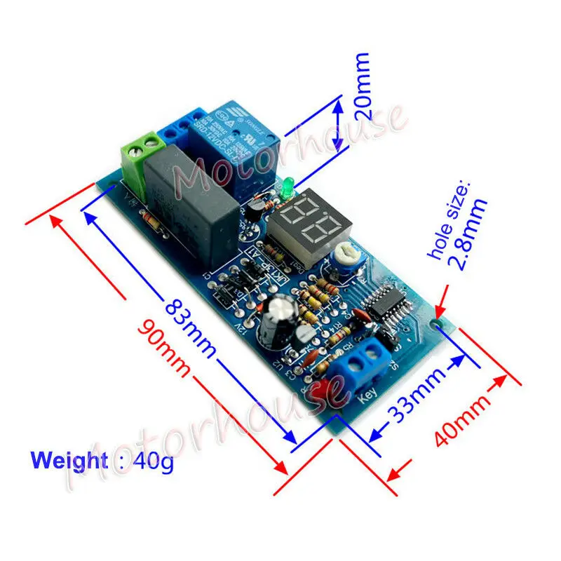 AC220V 230V  Trigger Delay Timer Switch Turn On Off Time Relay Module LED Display