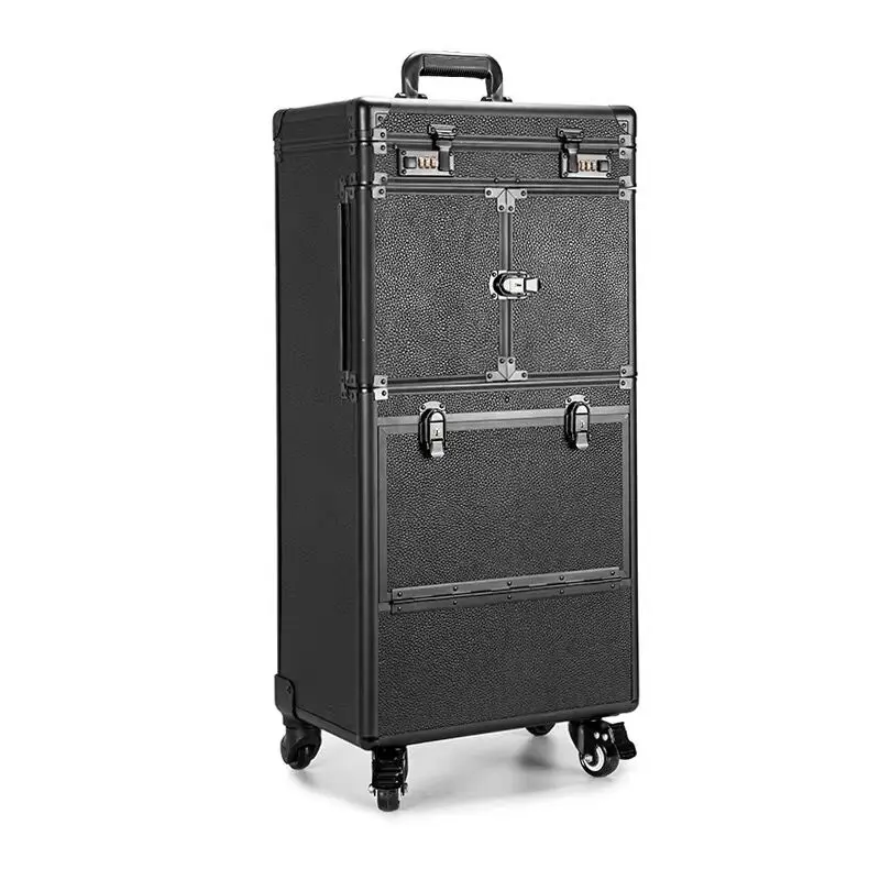 Women large capacity Trolley Cosmetic case Rolling Luggage,Retro Beauty Tattoo Trolley Suitcase,High quality Nail Makeup Toolbox