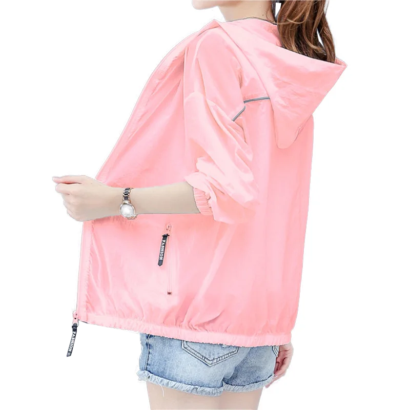 Women Sun Rotection Clothing Short UV Protection Short Coat 2025Summer Thin Jacket Lady Breathable Air Conditioner Female L516