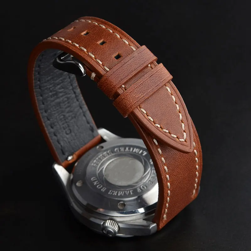 BISONSTRAP Genuine Leather Strap 18mm 19mm 20mm 21mm 22mm,Quick Release,Calfskin Watch Strap,Watch Accessories for Men and Women