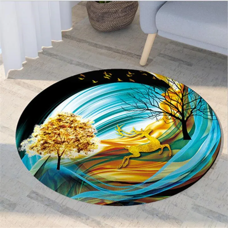 

Christmas Elk carpet Square Anti-Skid Area Floor Mat 3D Rug Non-slip Mat Dining Room Living Room Soft Bedroom Carpet 01