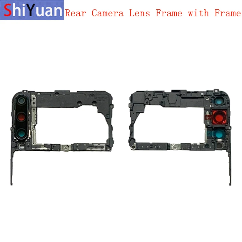 Rear Back Camera Lens Glass with Metal Frame Holder For Huawei P40 Lite E Replacement Repair Spare Parts