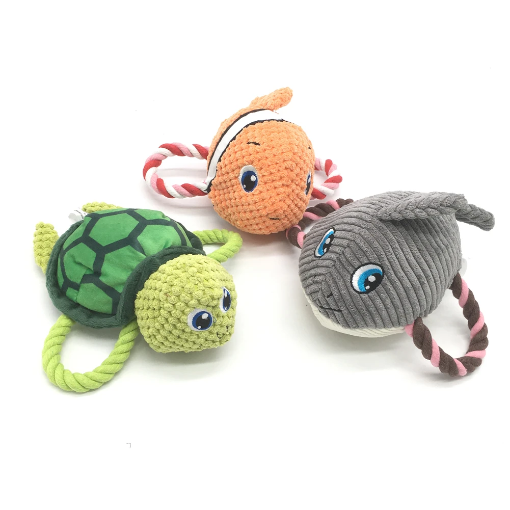 

Cute Animals Shape Pet Toy Squeaking Stuffed Plush Toys For Dogs Cat Small Dog Chew Squeak Toy Puppy Tortoise Turtle Toy Gift