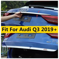 Rear Tailgate Trunk Door Upper Bottom Strip Decor Cover Kit Trim For Audi Q3 2019 - 2022 Stainless Steel Exterior Accessories