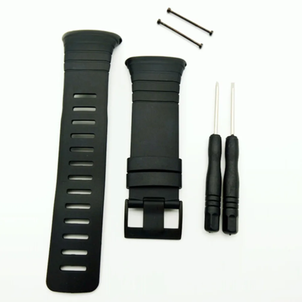 

New! Watches Man For Suunto Core 100% Fit Original Strap Standard All Black Watch Band/Strap +Clasp Screw +Tool