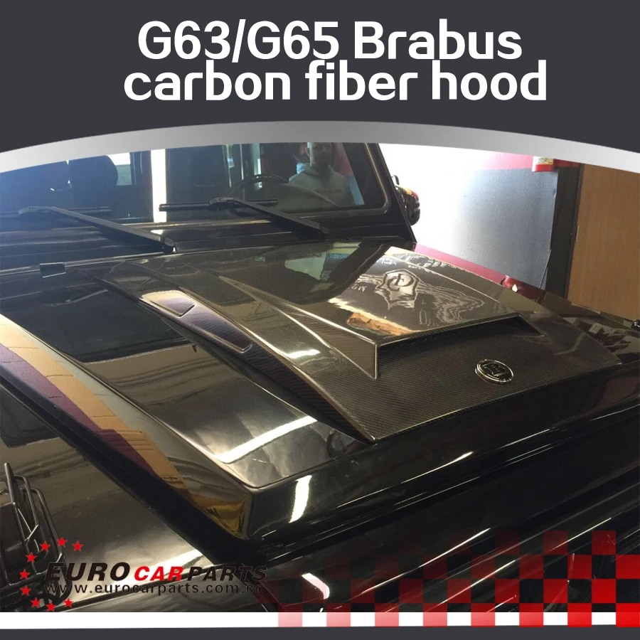 غطاء محرك من ألياف الكربون الجافة G63 Brubus ، غطاء محرك G65 مع شعار B ، غطاء من الكربون لـ G class w463 ، autoparts 2017 2018