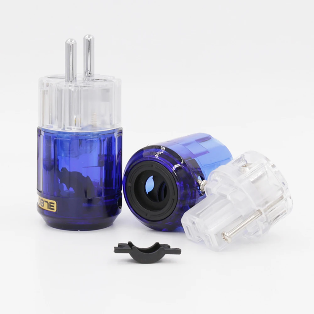 Hohe Qualität Paar P-037ETR + C037 Rhodium Überzogene EU Power plug IEC Connecter DIY Kabel Schuko power kabel stecker – Detail 4