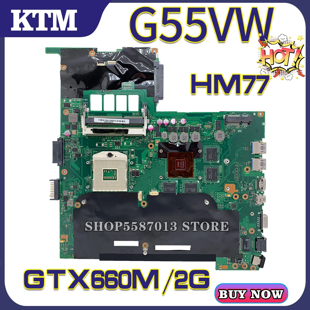 

KEFU Motherboards G55V Laptop Motherboard For ASUS G55VW G55V Mainboard GTX660M HM77