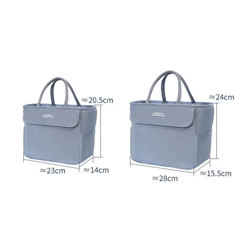 Large Capacity Insulated Lunch Bags Oxford Cloth Waterproof Bento Box Thermal Cooler Bag Portable Food Storage Container Handbag