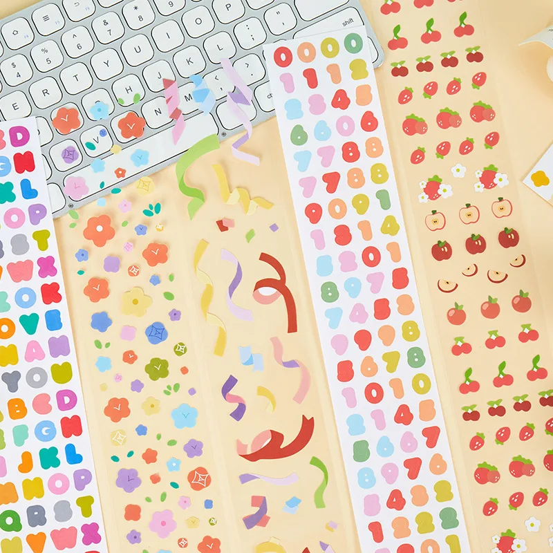 Mohamm 1Pcs Colorful Ribbon Series Stickers Decoration DIY Creative Hand Account Materials Stationary School Supplies image 2