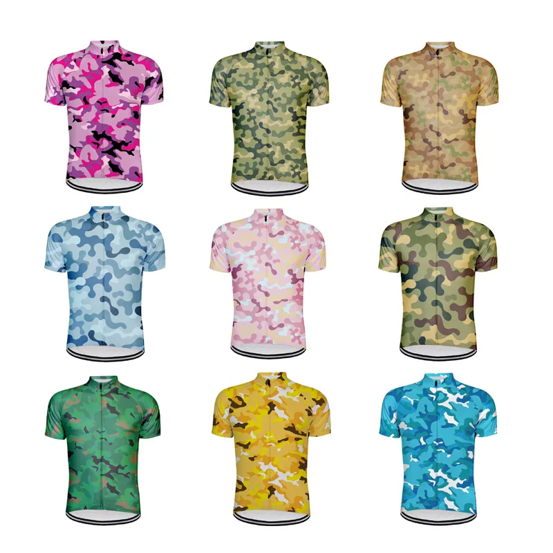 

Men's Military Camouflage Cycling Jerseys, Short Sleeve, MTB Bicycle Army Cycling Clothing, New, Pro Team