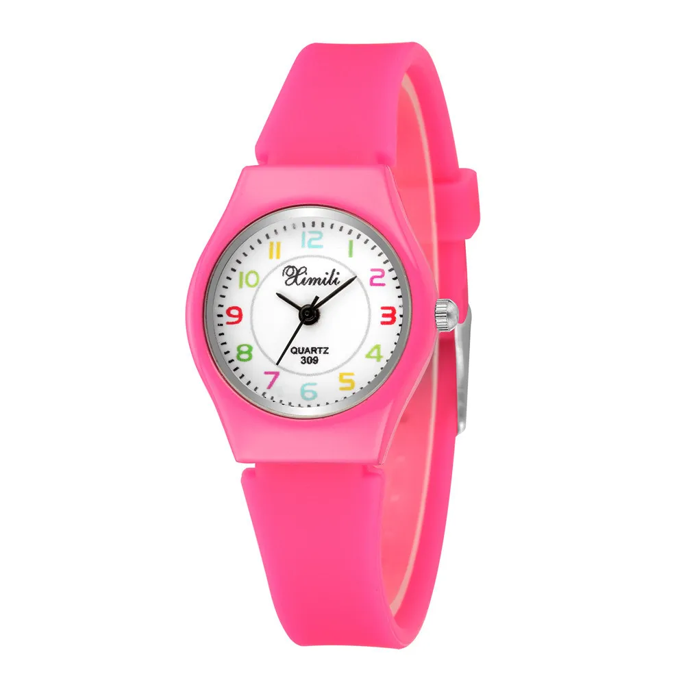 UTHAI CQ61 Kids quartz Sport watch for Boy Girls wristwatch casual Students clocks Black ROSE Pink Silicone Strap new 2020