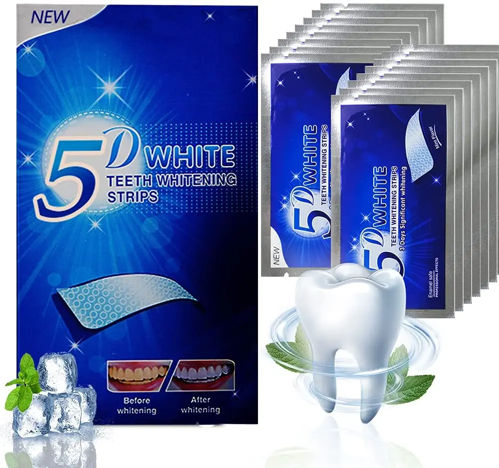 28Pcs/14Pairs 3D/5D White Teeth Whitestrips Professional Effect Oral Hygiene Teeth Stain Removal Tartar Whitening Strips Sets