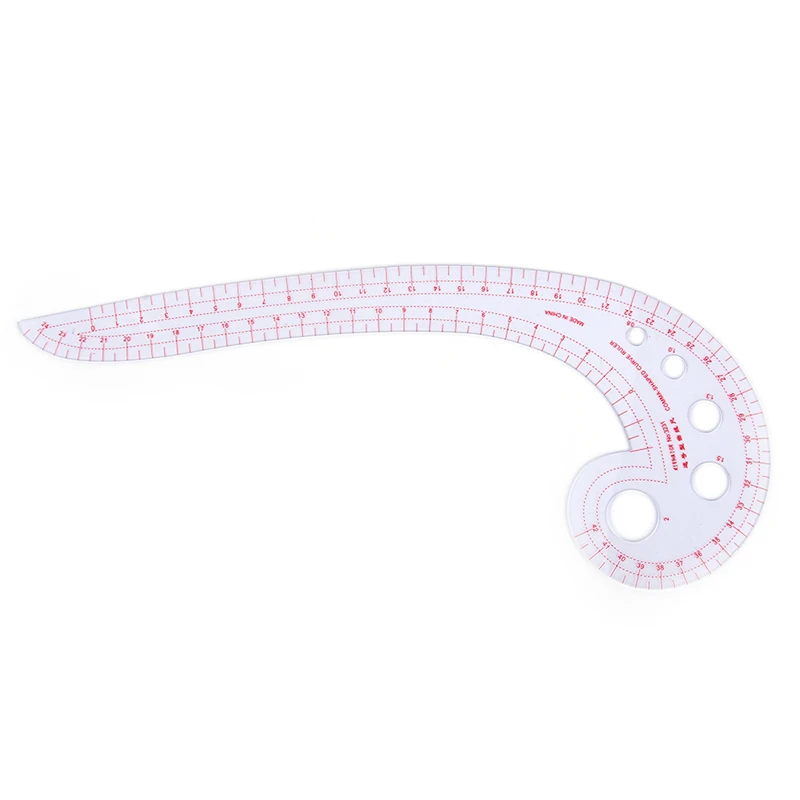 1pcs 11.8" Long Comma Shaped Plastic Transparent French Curve Ruler