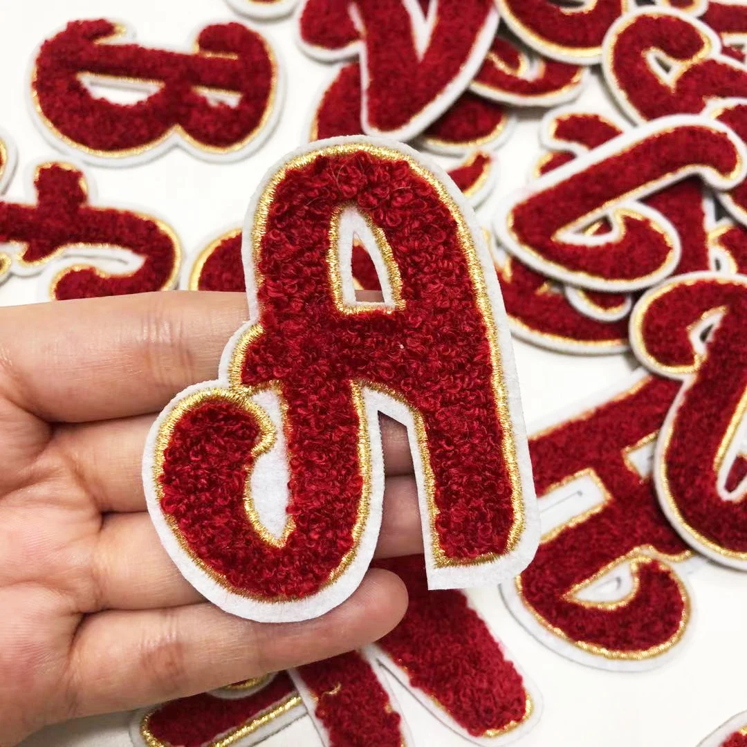 26 English Letters Alphabet Towel Embroidered Patches For Clothing Bag Jacket DIY Sew On Name Patch Applique  Accessories