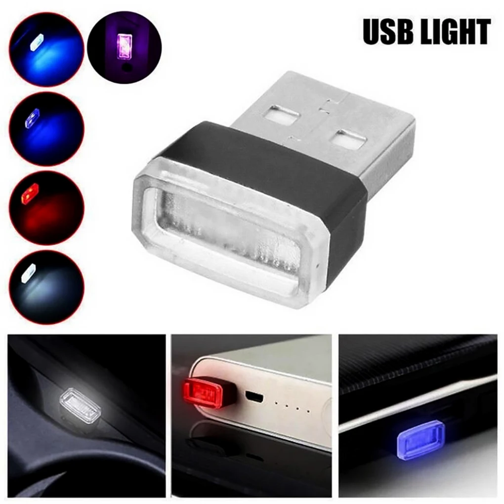 Car USB Night Lamp Bright Interface Atomospheres Light Lightweight Durable Mini Lights Bedroom Hotel Home Table Office