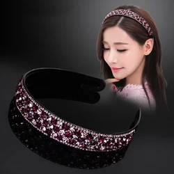 Crystal Headbands Fashion Hair Hoop Bands Bezel Luxurious Rhinestones Sponge Hairbands Women Hair Accessories Headdress