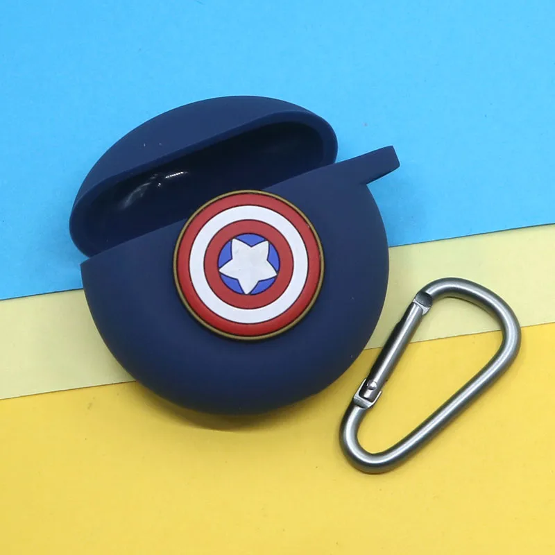 Cartoon Marvel przypadku słuchawek dla Huawei Freebuds4 miękkiego silikonu bezprzewodowe słuchawki Bluetooth ochronna pokrywa z hakiem