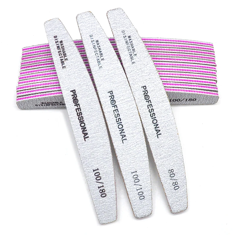 5/10 Stück professionelle Nagelfeilen für Maniküre, graues Boot, Nagellackfeile, 80 100, 180, 240, Schmirgelbrett, starkes Schleifpapier, Nagelfeile – Detail 1