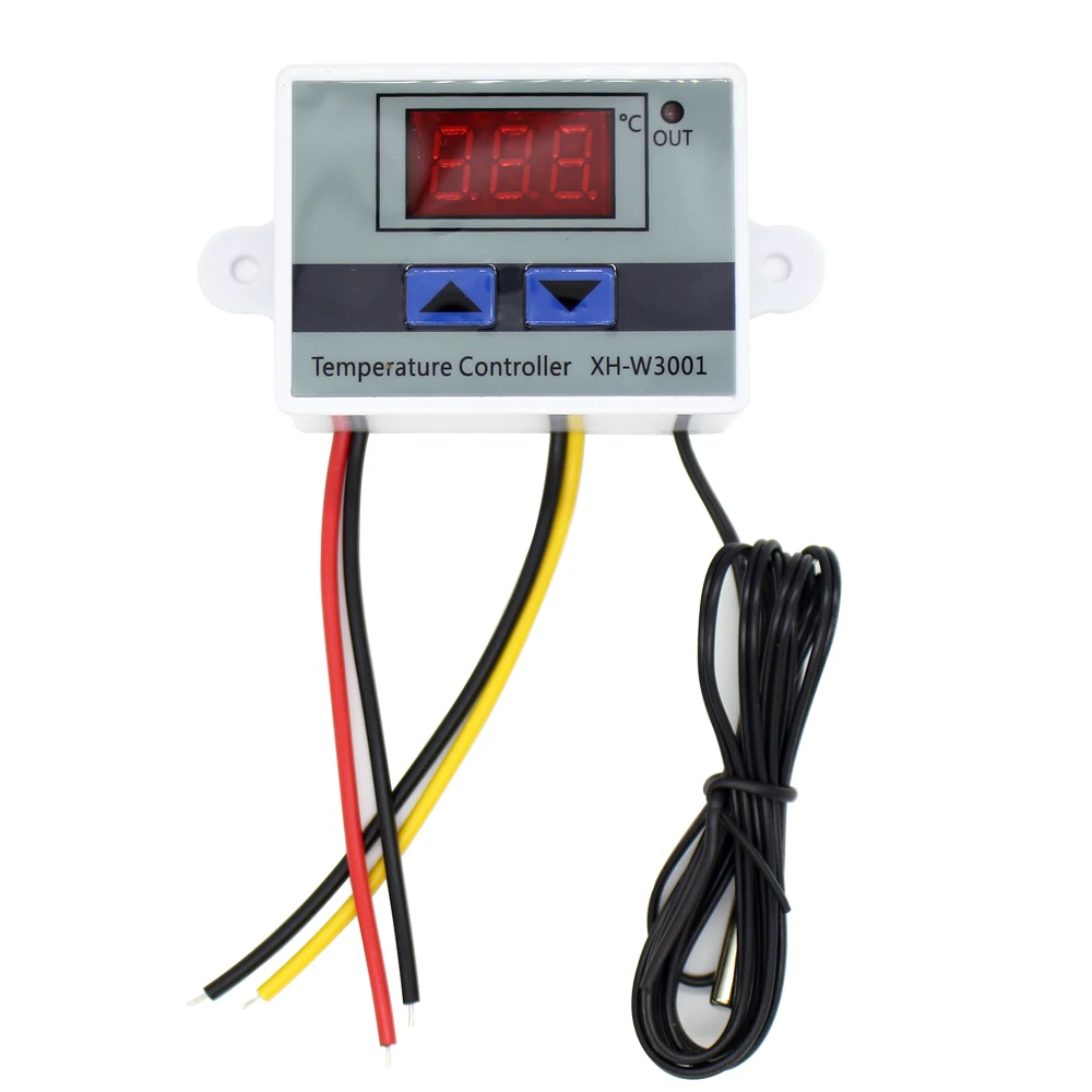 10A 12V 24V 220VAC Digital LED Temperature Controller XH-W3001 For Incubator  Cooling Heating Switch Thermostat NTC Sensor