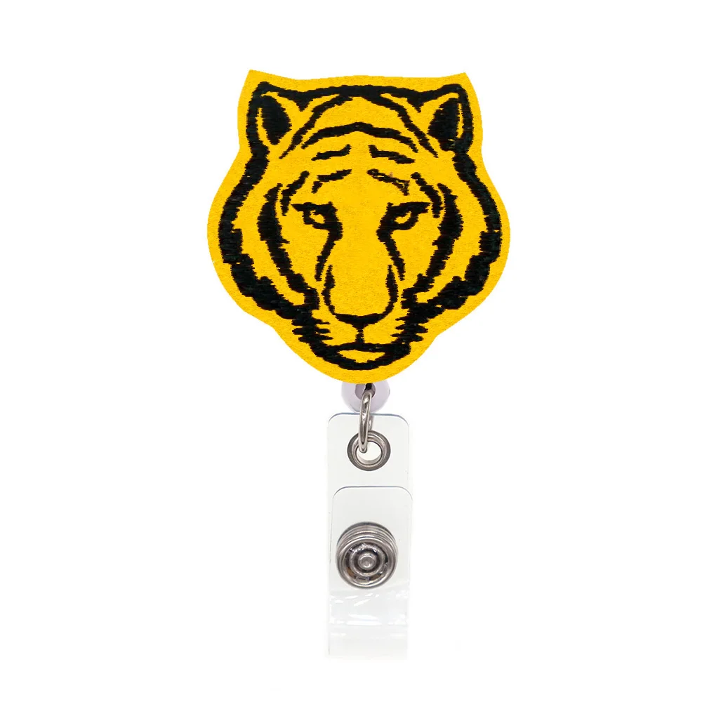 

20pcs/lot Free Shipping Felt Animal Tiger Retractable Badge Reel