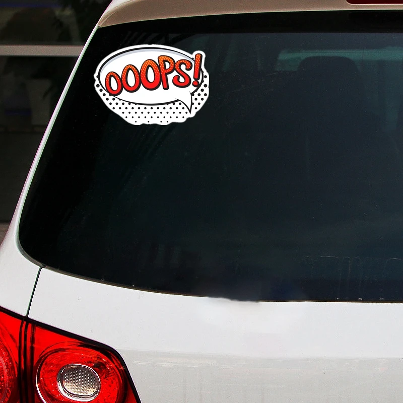 S40253# Various Sizes PVC Decal Ooops Red Car Sticker Waterproof on Bumper Rear Window Laptop Refrigerator Toilet