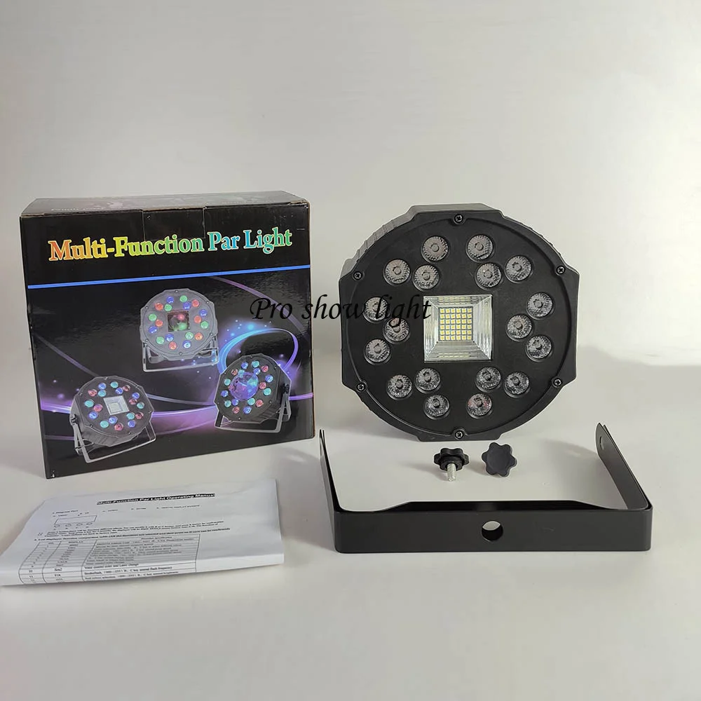 Disco Licht 18X0.75W Rgb Led Flat Par Licht Met 36X0.5W Wit Led Strobe Effect Light Dj Controller Par Led Voor kerst Licht