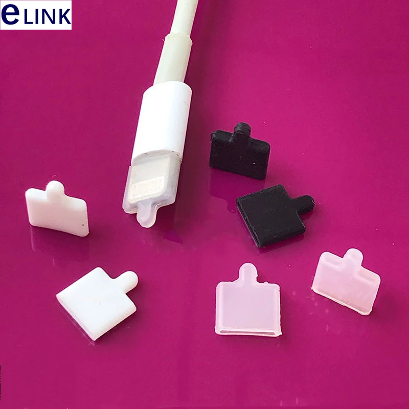 dust cap ​100pcs for iphone apple mobile phone charge cable silicone dust protective cover rubber free shipping ELINK