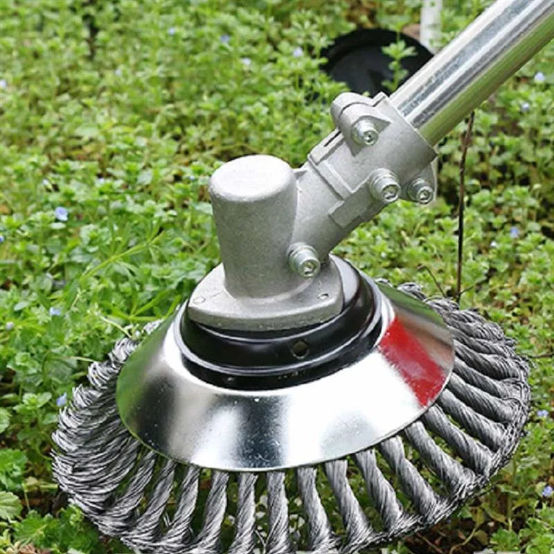 

15cm Steel Wire Wheel Garden Weed Brush Lawn Mower Grass Eater Trimmer Brush Cutter Tools Garden Grass Trimmer Head Weed Brush