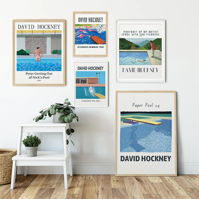 David Hockney Art Exhibition Poster Abstract Famous A Bigger Splash Print Canvas Painting Modern Wall Pictures Home Office Decor