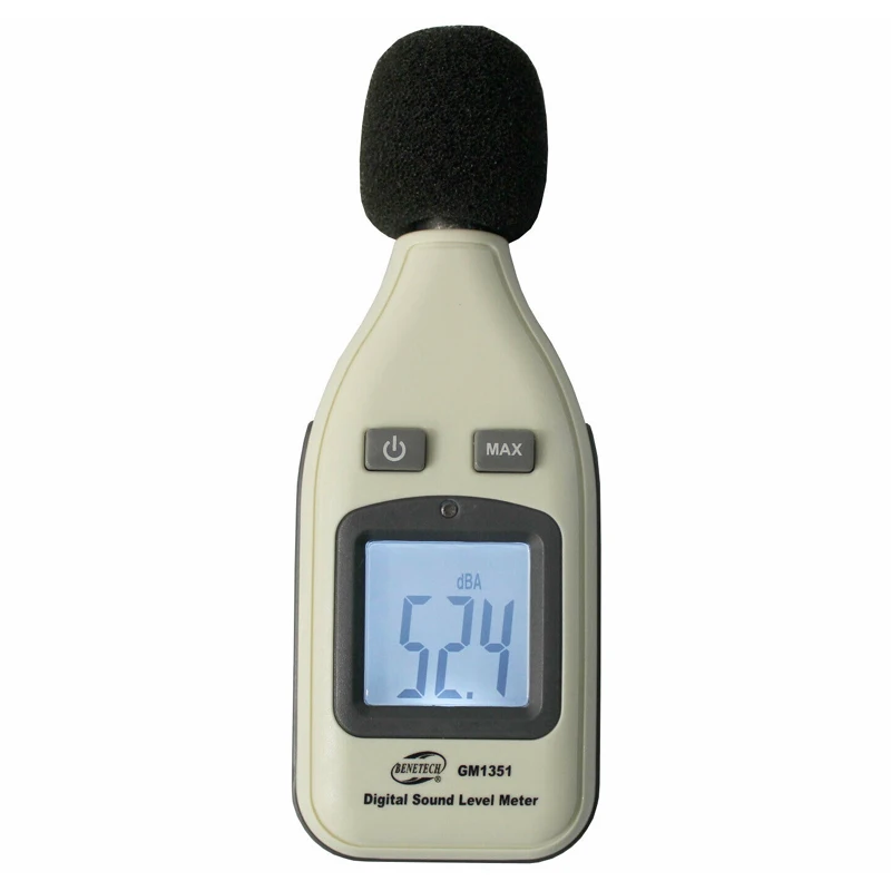 

BENETECH GM1351 Digital Sound Level Meter Noise db Measuring Tester 30-130dBA LCD Screen Noise Decibel Monitor Pressure Tester