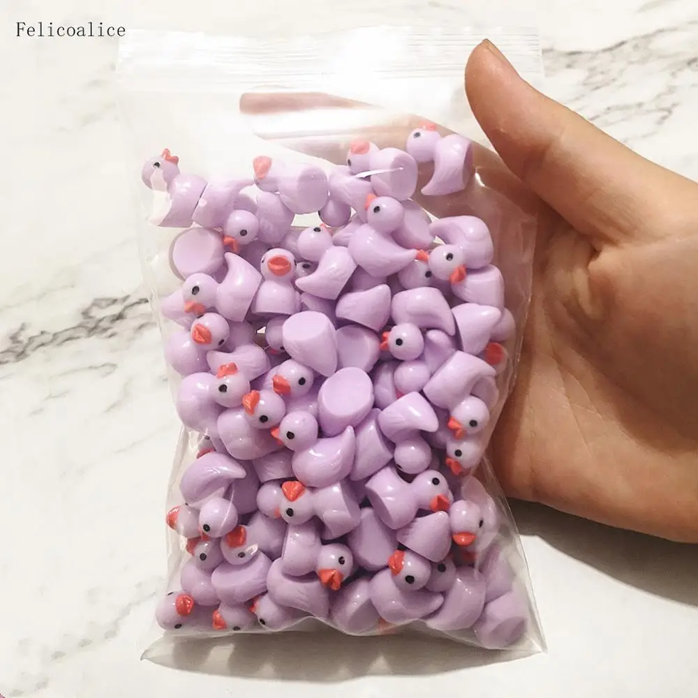 100pcs DIY Slime Supplies Toys Duck Whale Resin Mini Cute Animal Slime Accessories Filler for Fluffy Clear Crystal Slime