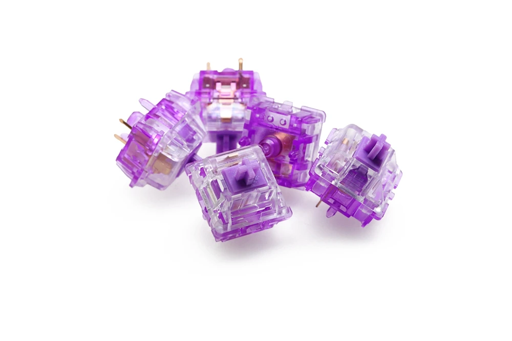 Imagem -05 - Interruptor Everglide para Teclado Mecânico Hule mx Roxo Cristal Tátil Semelhante ao Santo Panda 5pin 45g