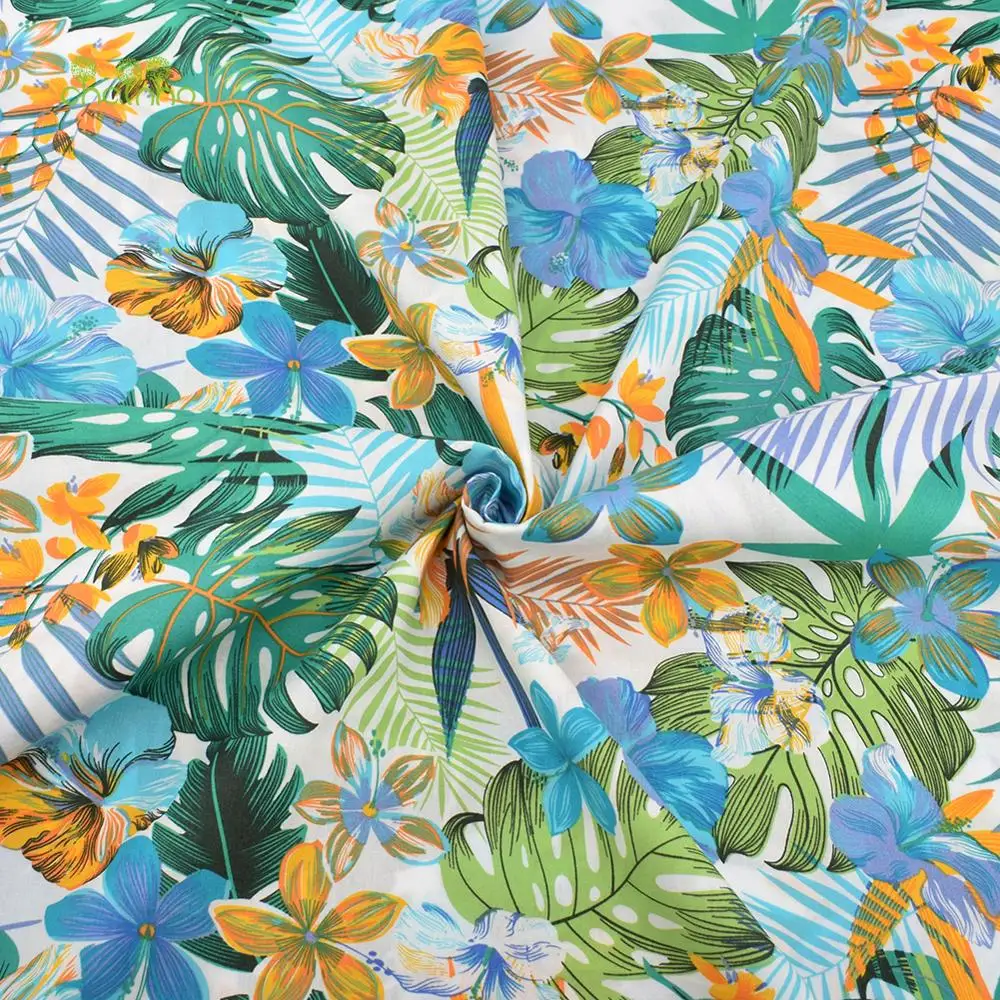 Printed Plain Cotton Fabric,Tropical Rainforest,DIY Sewing Quilting For Baby&Children\'s Dress Shirt Clothing,Poplin Material