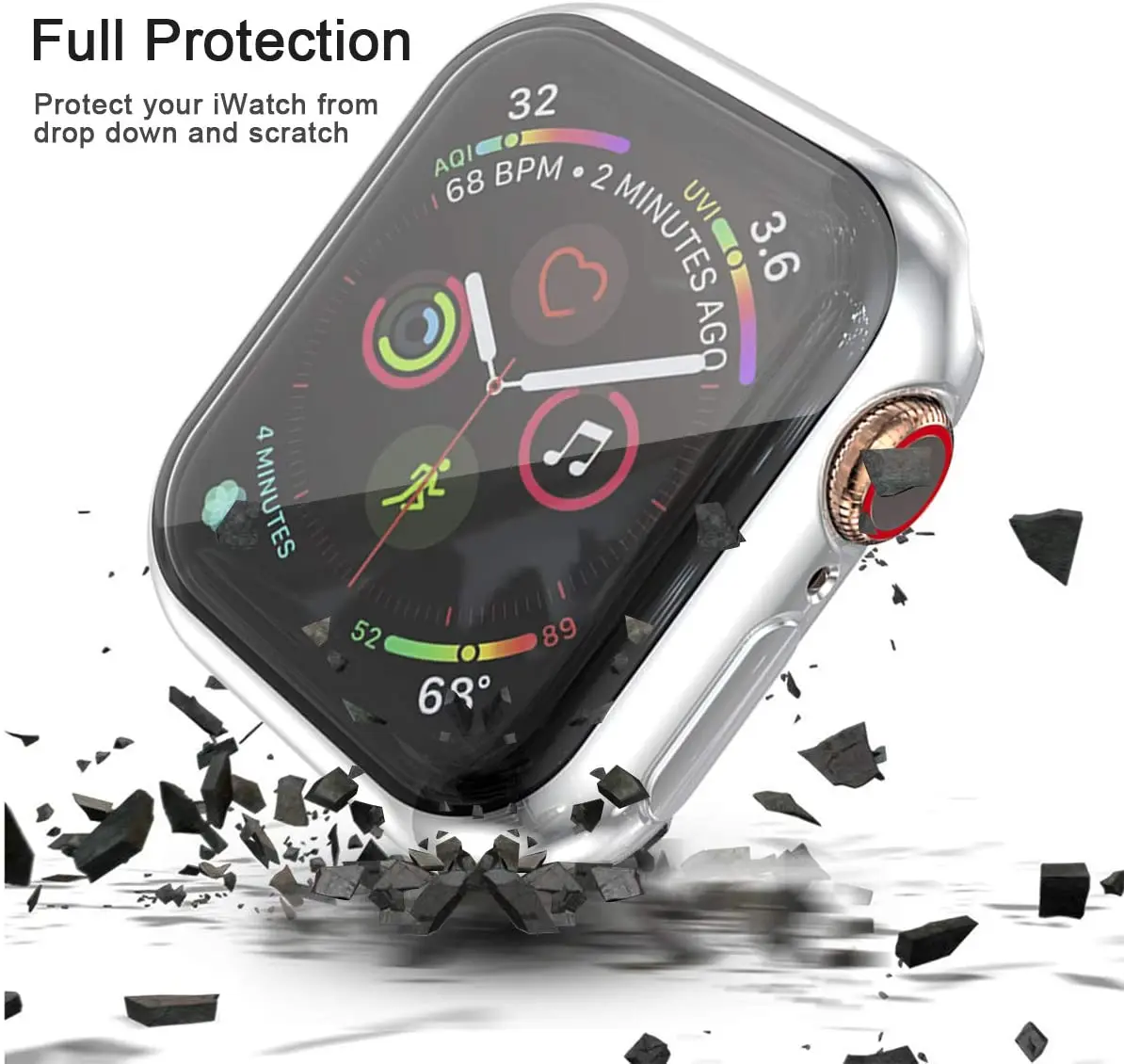 Screen Protector for Apple Watch Case Ultra 49mm 45mm 44mm 41mm 40mm Full Cover Bumper iwatch Apple Watch Series 3 4 5 6 7 8 SE