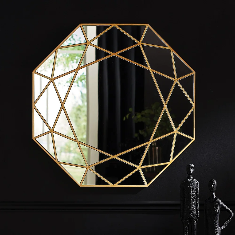 Modern octagon wall mirror glass console mirror geometric wall mirror decorative mirrored wall art