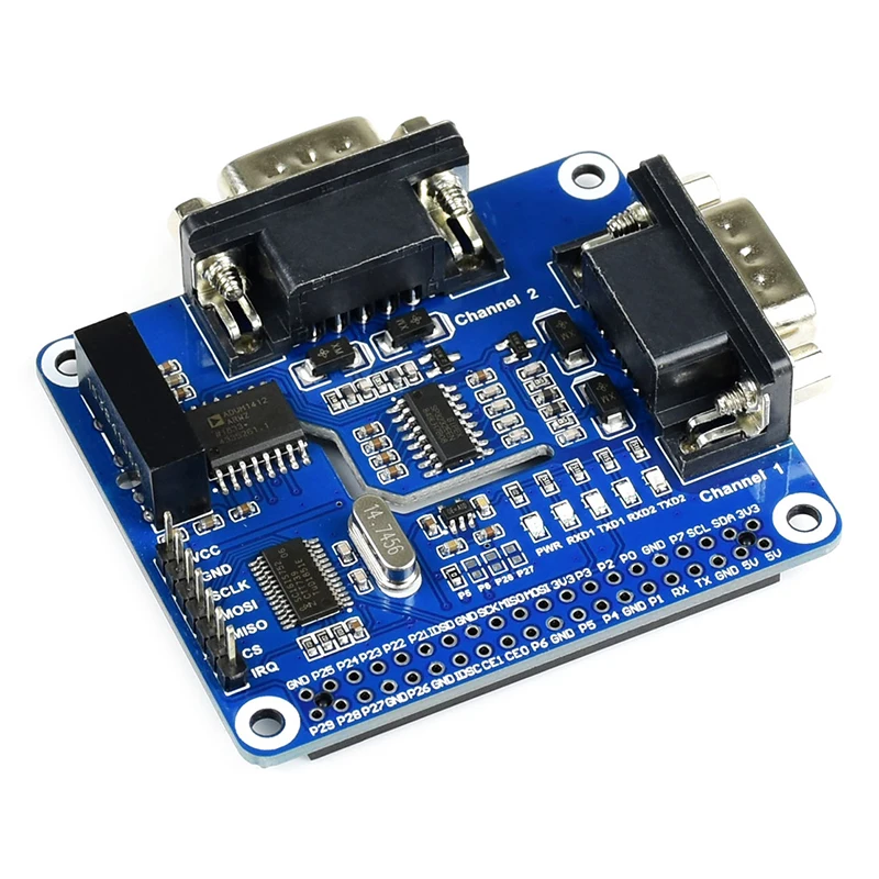 

Raspberry Pi 4 Dual-channel Isolated RS232 Expansion Board SC16IS752+SP3232 Solution Built-in Multi Protection Circuits for RPI